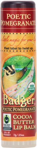 Badger Balm Cocoa Butter Lip Balm - Poetic Pomegranate