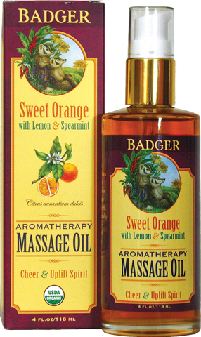 Badger Balm Sweet Orange Aromatherapy Massage Oil