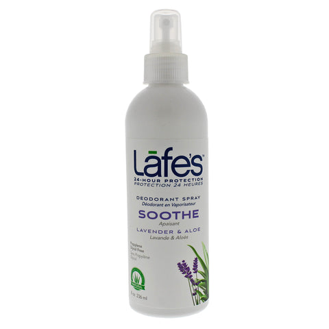 Lafe's Natural Crystal Deodorant Spray Soothe with Lavender 8 oz