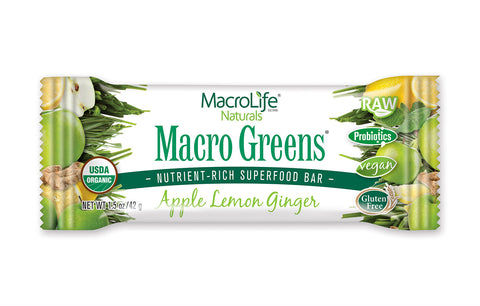MarcoLife Naturals Macro Greens Apple Lemon Ginger Bars